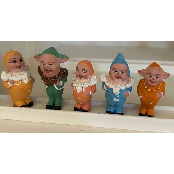 Vintage Set of 6 Disney Clay Dwarfs - Picture 2 of 12